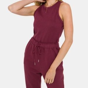 Grey lab knit tank & jogger pant set